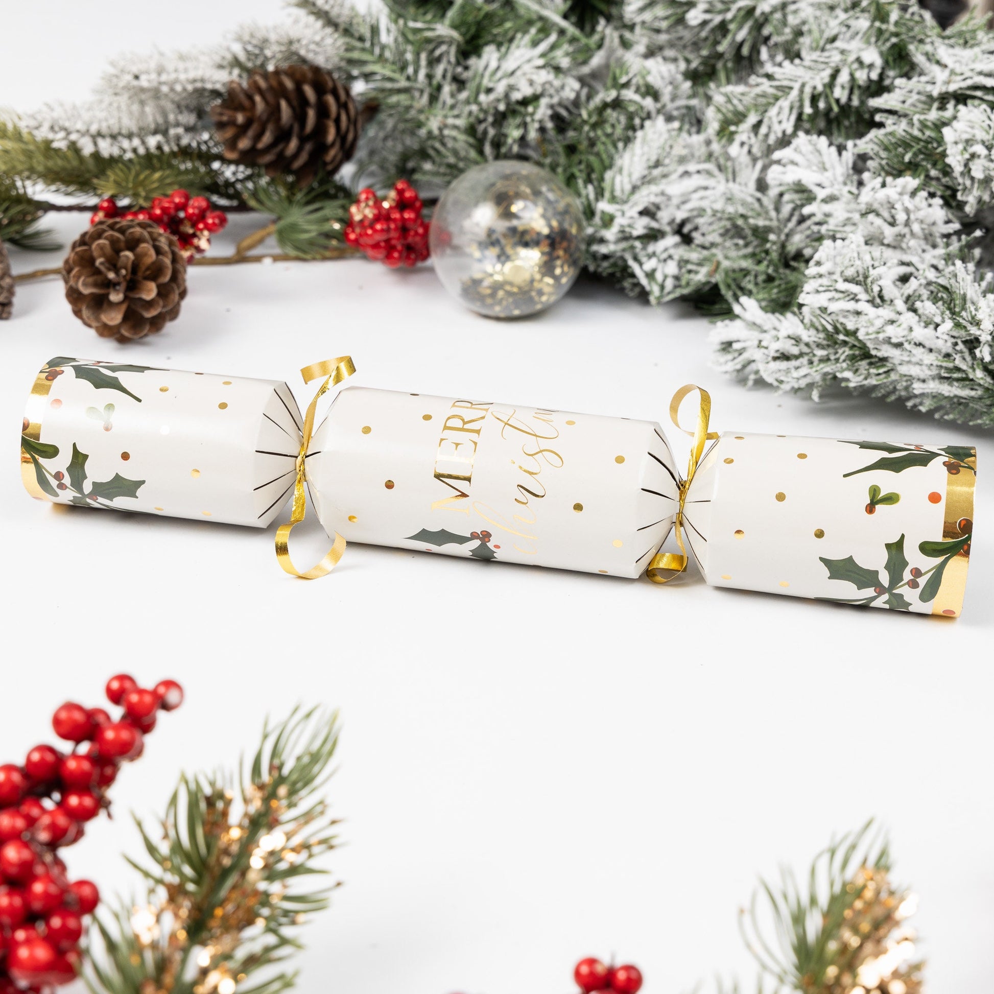 Make Your Own Christmas Cracker kit Crackers Hats Snaps Gold Holly Etsy