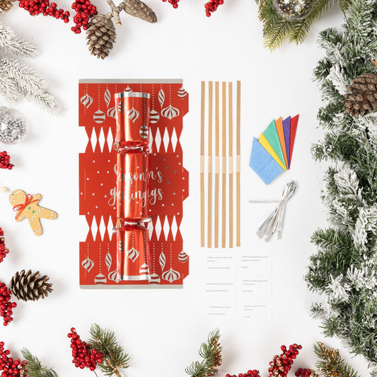12 Make Your Own Christmas Cracker kit Crackers Hats Snaps seasonal red Keechi & co.