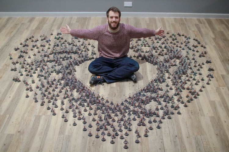 Gift idea Hand carved pencil Tiny heart under a microscope made in the UK also makes great gift idea limited edition white Etsy