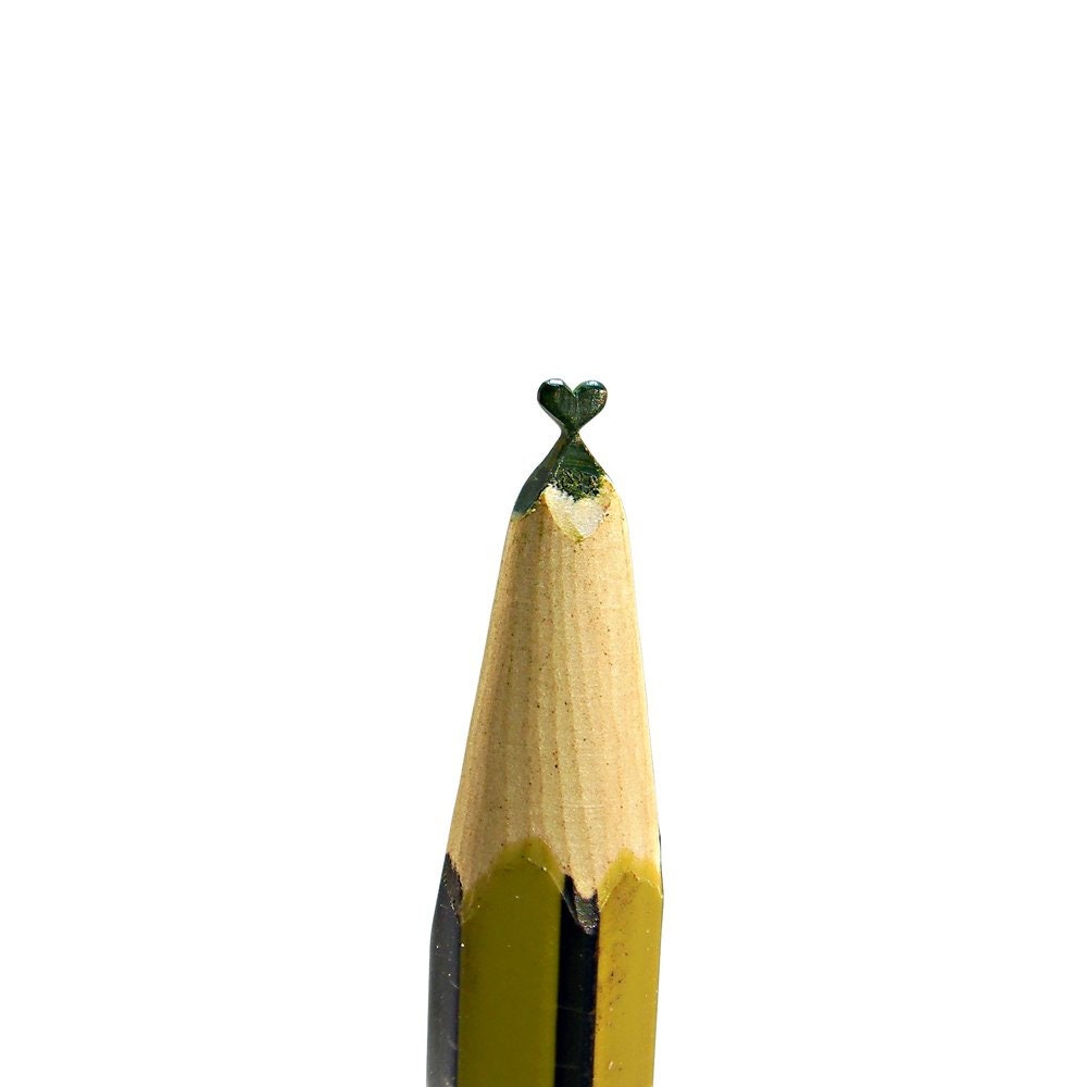 Hand-Carved Pencil Tip Heart Sculpture: Micro Art Gift