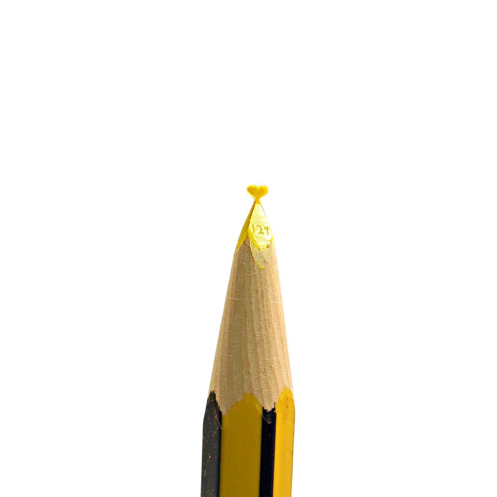 Hand-Carved Pencil Tip Heart Sculpture: Micro Art Gift