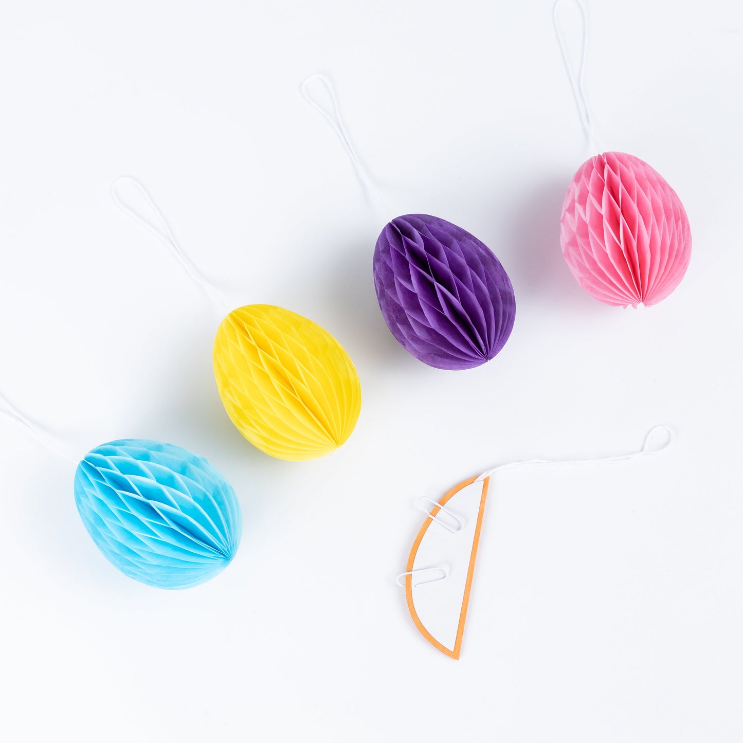 5 x 10cm Honeycomb Paper Easter Egg Hanging Decorations Party Wedding Tree Keechi & co.