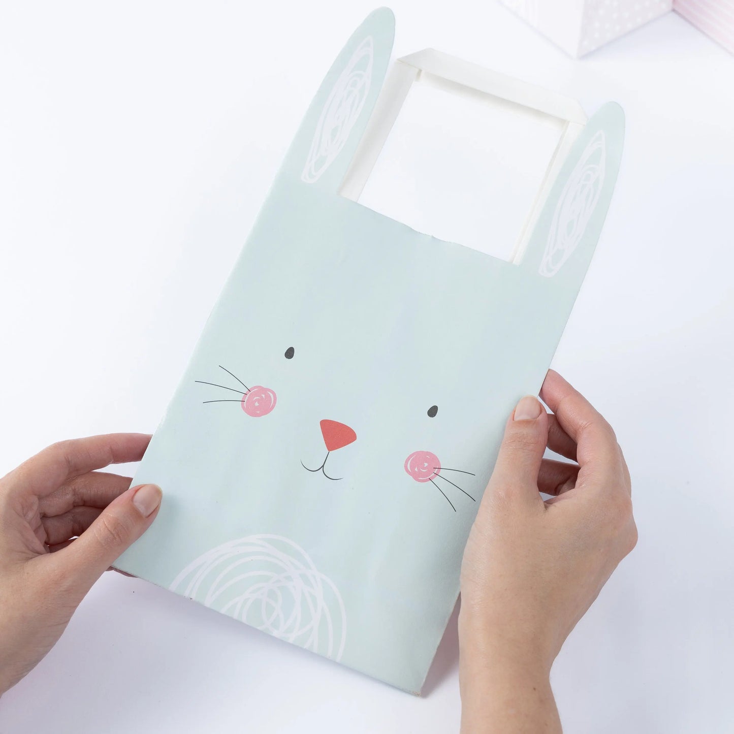 4 Easter Party Gift Bags Bunny Design Paper Treat Bag Sweet Chocolates Wrapping Keechi & co.