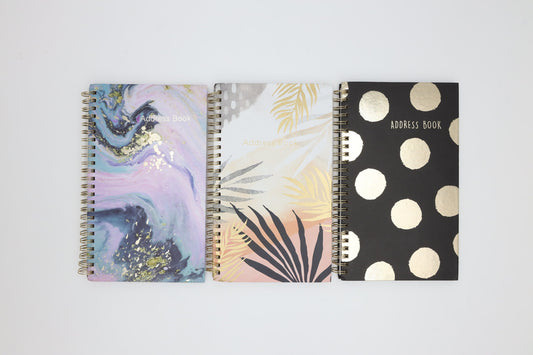 Slim Telephone Address Book A-Z Index Hard Back Spiral Bound Cover