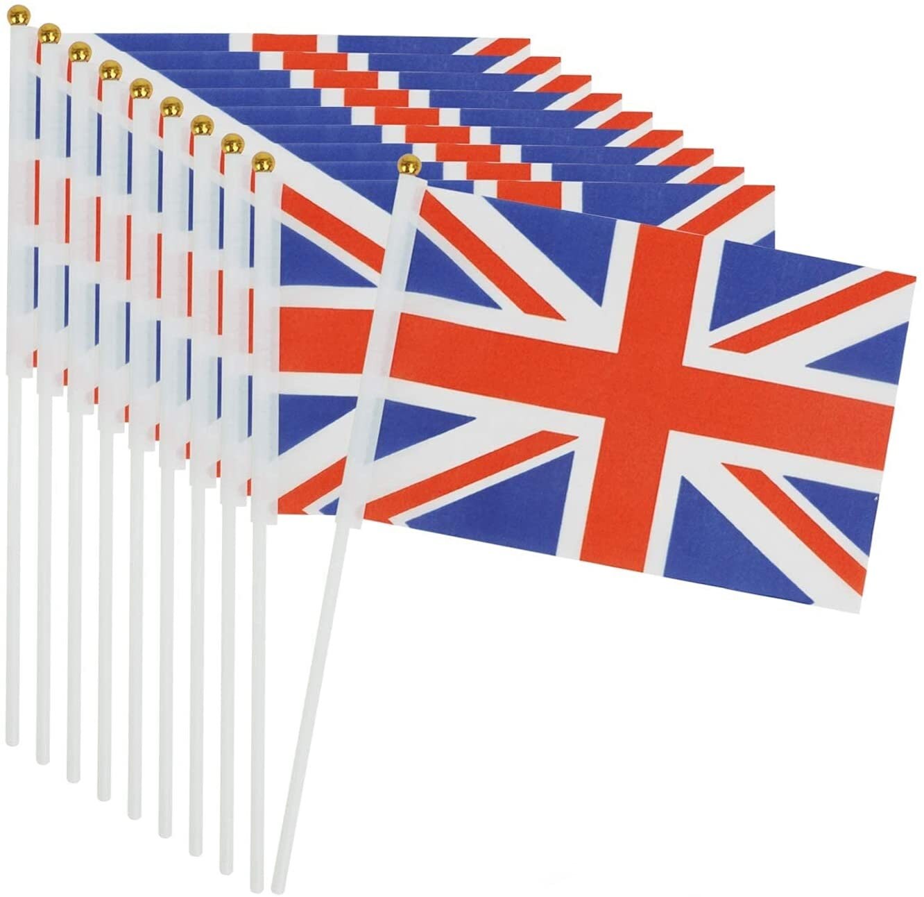 1 - 300 Union Jack Flag Small Hand Held Waving flag Platinum  Party Wholesale