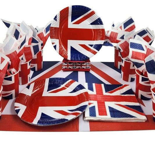 Union Jack Plates Cups Napkins Tablecloth Party set King Charles Coronation Etsy