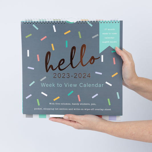 2023 2024 Family Weekly Planner 17 Month Calendar 5 Row Pen Shopping List Keechi & co.