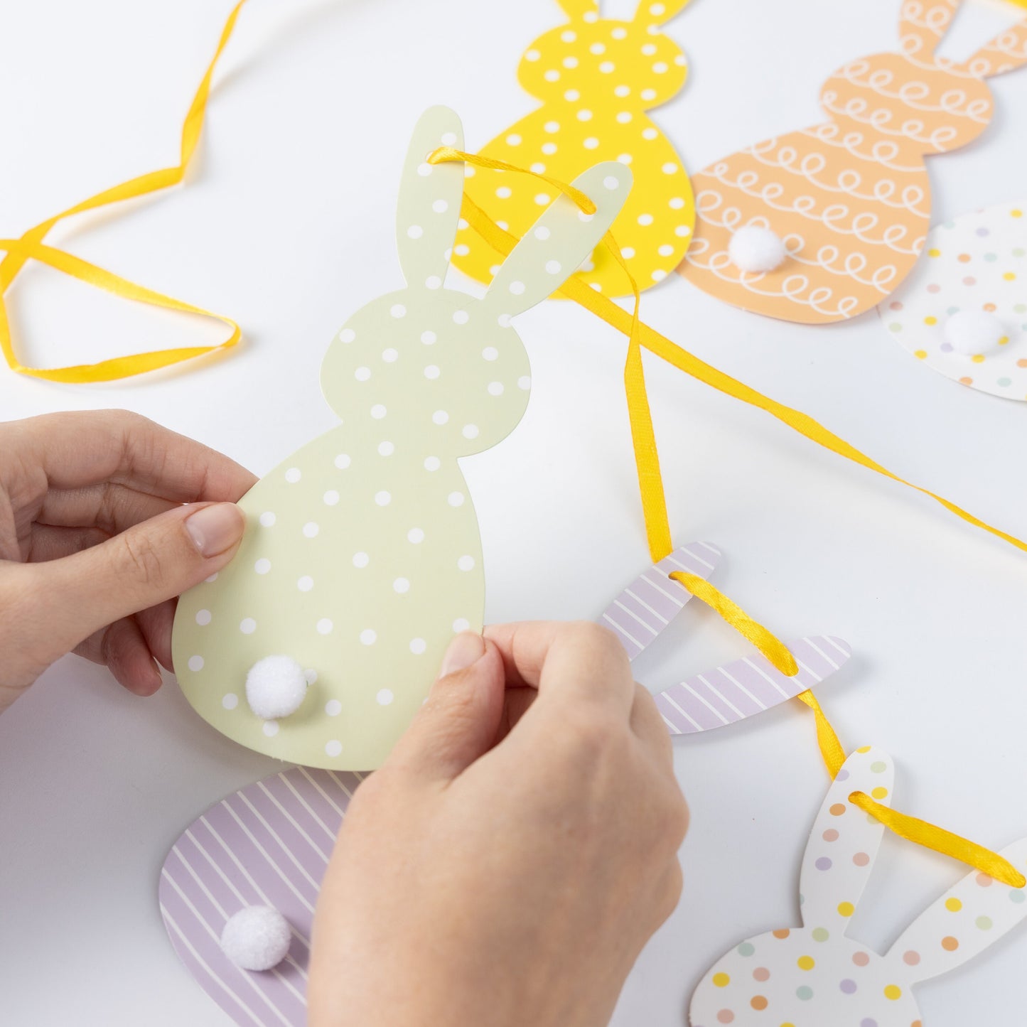Easter Bunting Bunny Rabbit Banner Garland 2 Metres Hanging Ready Threaded Keechi & co.