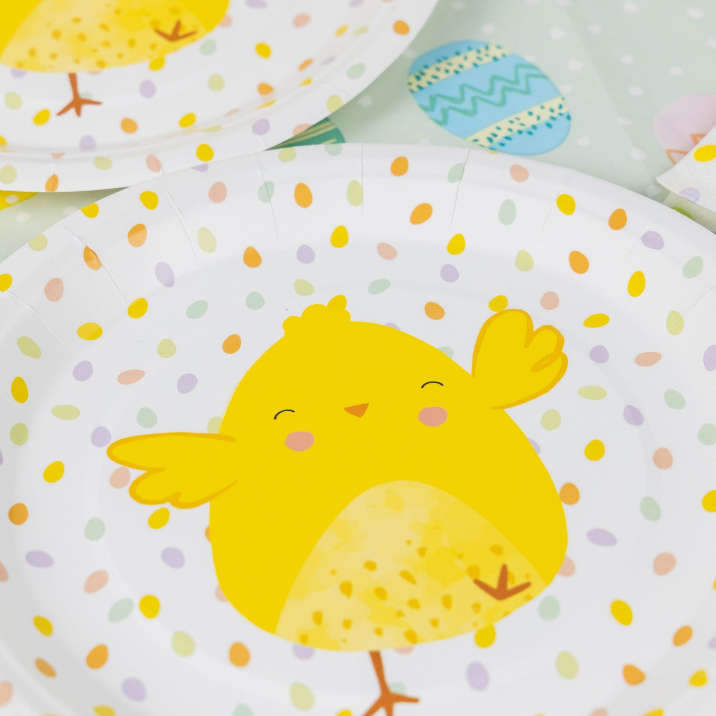 16 Pcs Easter Chick Paper Plates Cups Napkins Food Party Table Cloth Decoration
