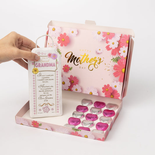 Grandma Mothers Day Gift Ceramic Plaque Keepsake Milk Chocolate Hearts Hamper