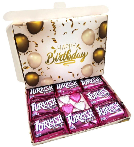 Frys Turkish Delight Chocolate Hearts Cadbury Gift Box Hamper Happy Birthday Keechi & co.