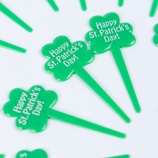 24 Shamrock Cupcake Toppers: Reusable St. Patrick's Day Picks