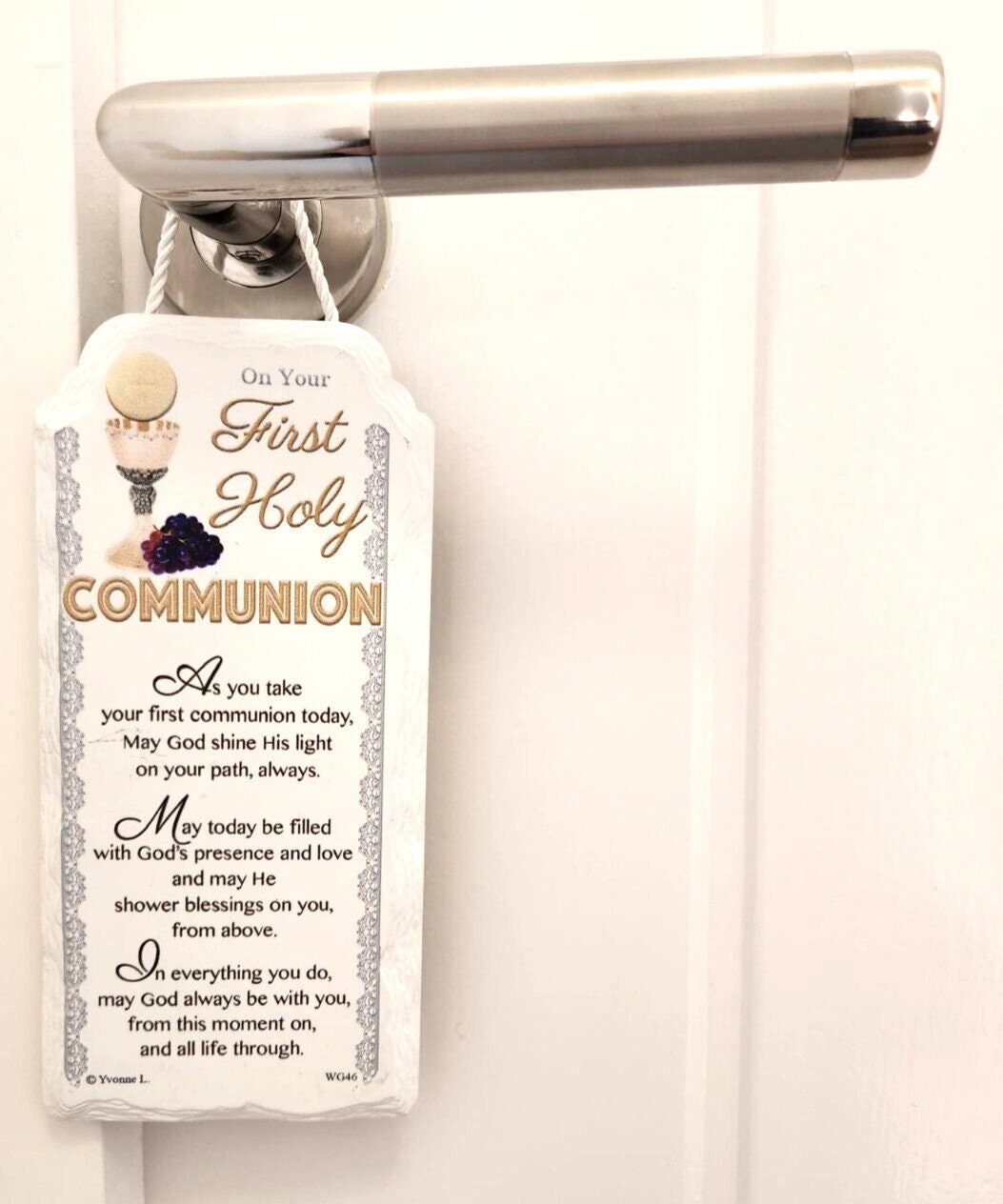 First Holy Communion Gift Ceramic Plaque Keepsake Door Hanging Free Standing Keechi & co.