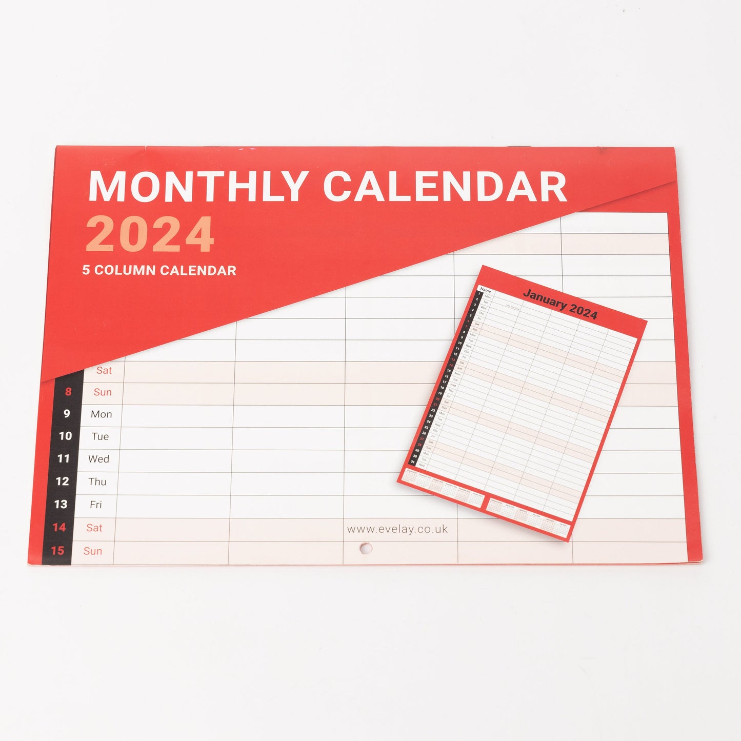 2024 or 2025 Calendar 5 Columns Wall Monthly Planner Staff Rota Family Organiser M2M