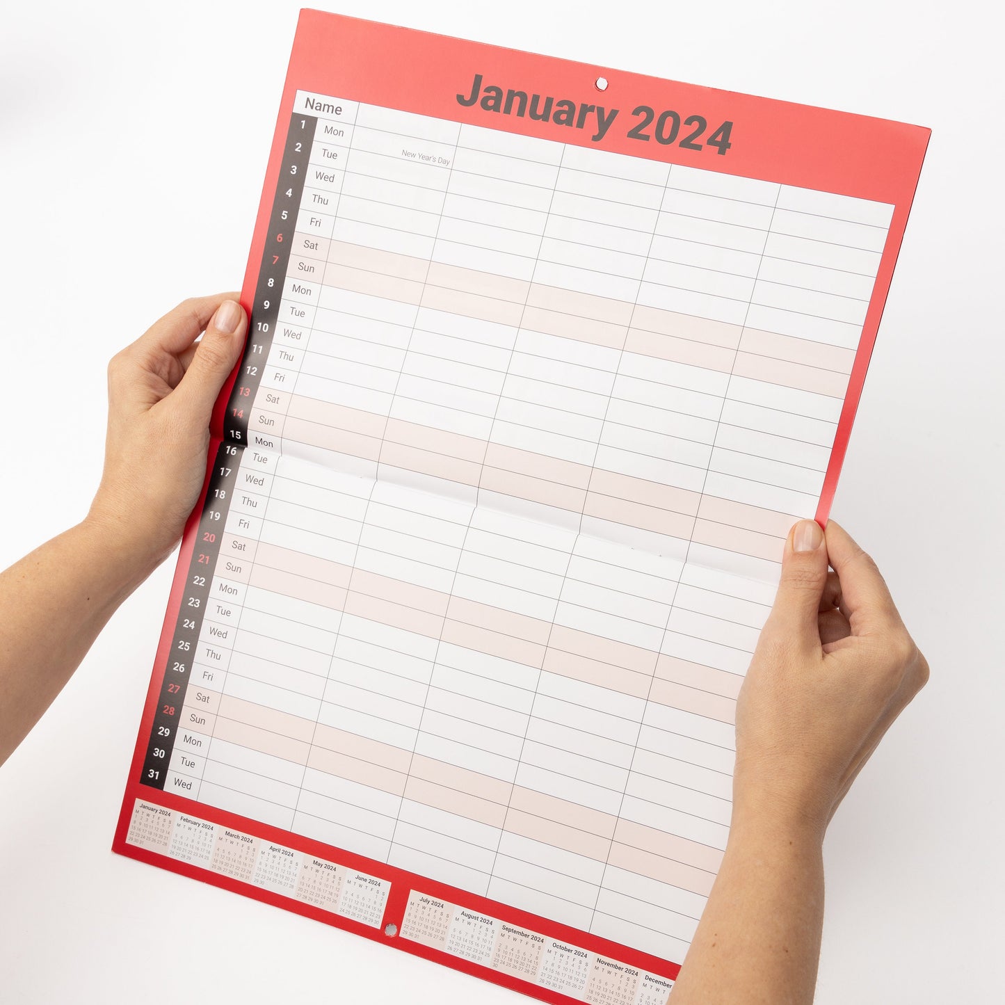 2024 or 2025 Calendar 5 Columns Wall Monthly Planner Staff Rota Family Organiser M2M