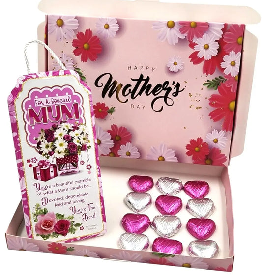 Mum Mothers Day Gift Ceramic Plaque Keepsake Milk Chocolate Hearts Hamper Keechi & co.