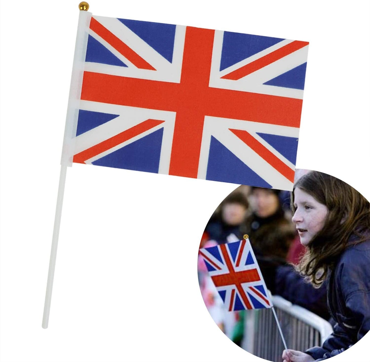 1 - 300 Union Jack Flag Small Hand Held Waving flag Platinum  Party Wholesale