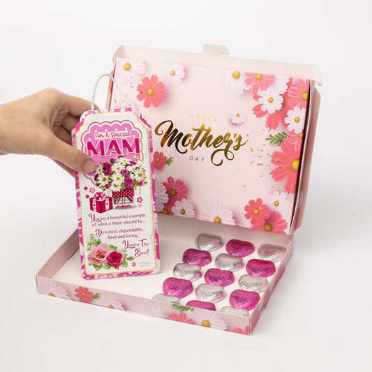 Mam Mothers Day Gift Ceramic Plaque Keepsake Milk Chocolate Hearts Hamper Mum Keechi & co.