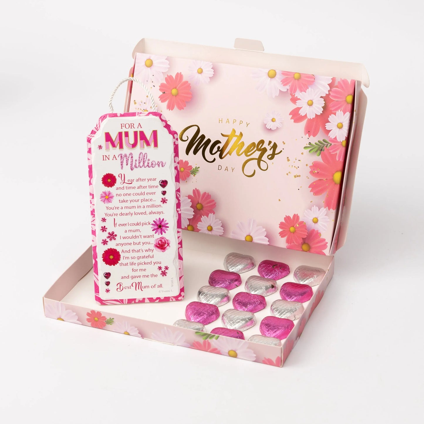 Mum Mothers Day Gift Ceramic Plaque Keepsake Milk Chocolate Hearts Hamper Millio Keechi & co.