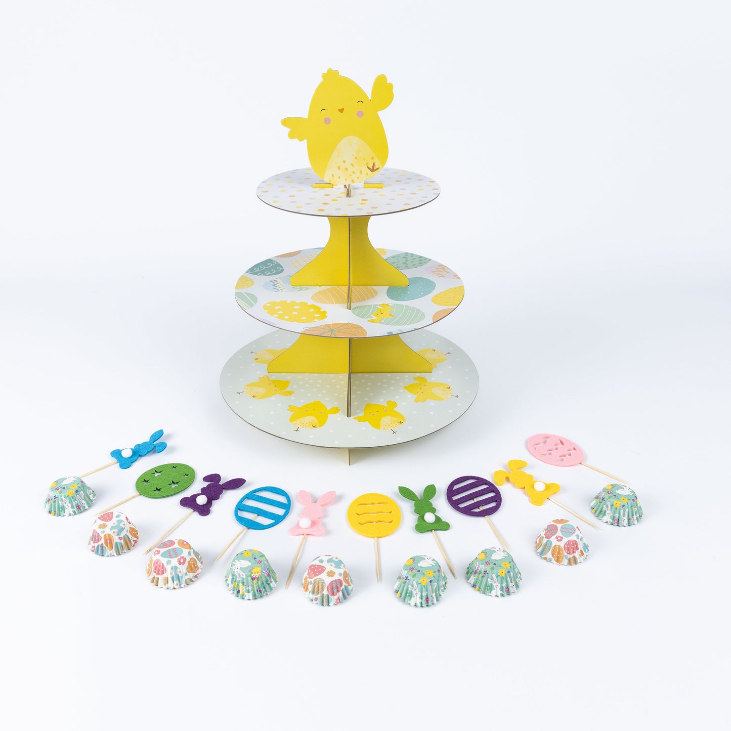 3 Tier Easter Cupcake Stand Muffin 100 Mini Case 10 Toppers Egg Kids Tea Party Keechi & co.