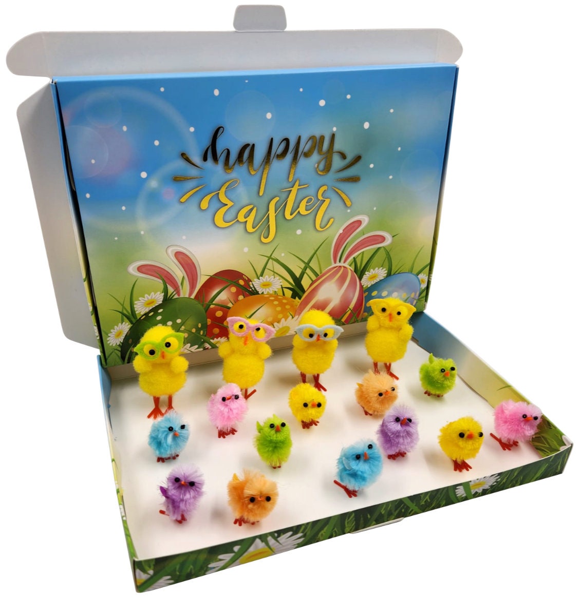 20 Easter Chicks Craft Box Cute Set Crafts Chicken Bonnet Decorations Mixed