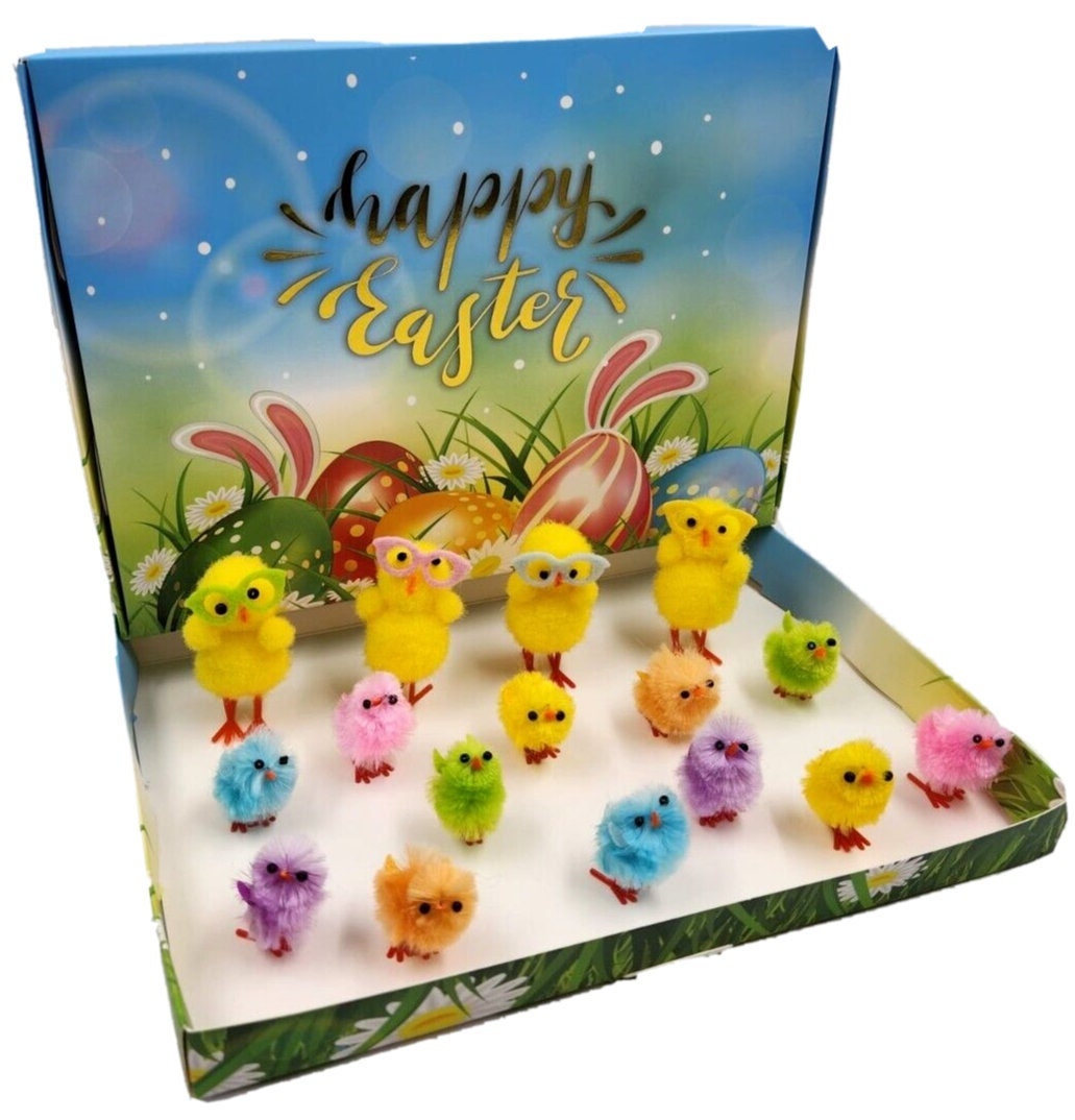 20 Easter Chicks Craft Box Cute Set Crafts Chicken Bonnet Decorations Mixed