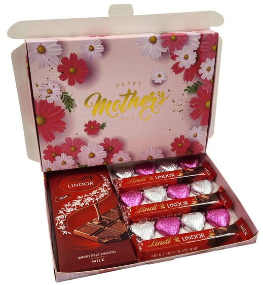 Lindt Lindor Milk Chocolate Bars & Hearts Gift Box Hamper Mum Mother's Day Keechi & co.