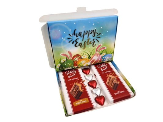 Lotus Biscoff Milk Chocolate Bars Hearts Hamper Gift Present Happy Easter Keechi & co.