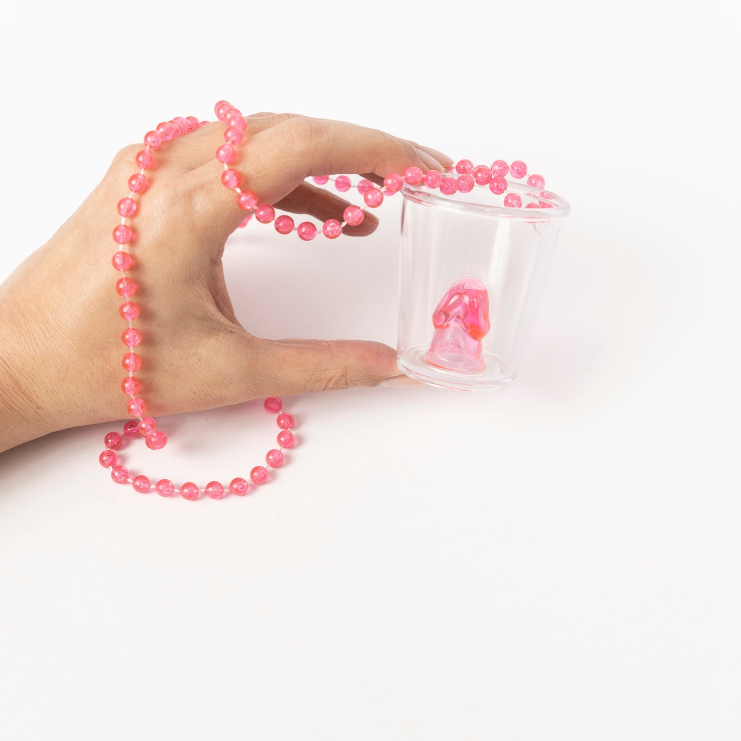Pink Hen Night Party Willy bride to be Shot Glass Glasses & Necklace