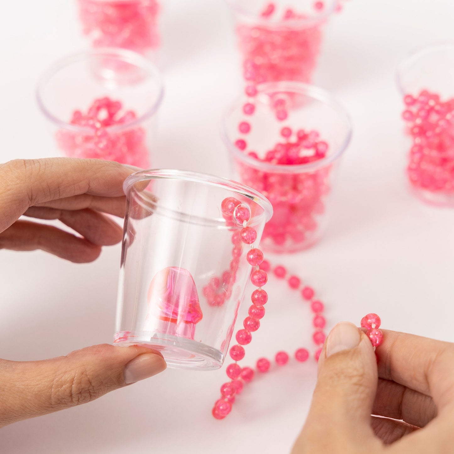 Pink Hen Night Party Willy bride to be Shot Glass Glasses & Necklace