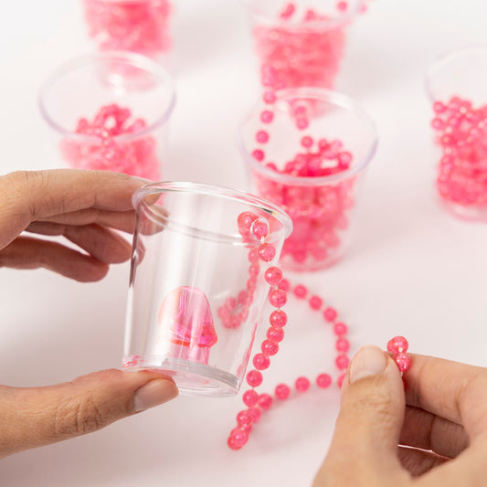 Pink Hen Night Party Willy bride to be Shot Glass Glasses & Necklace