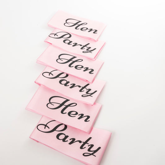 Hen Party Sashes Pink Black Rose Gold Glitter Hen Party Keechi & co.