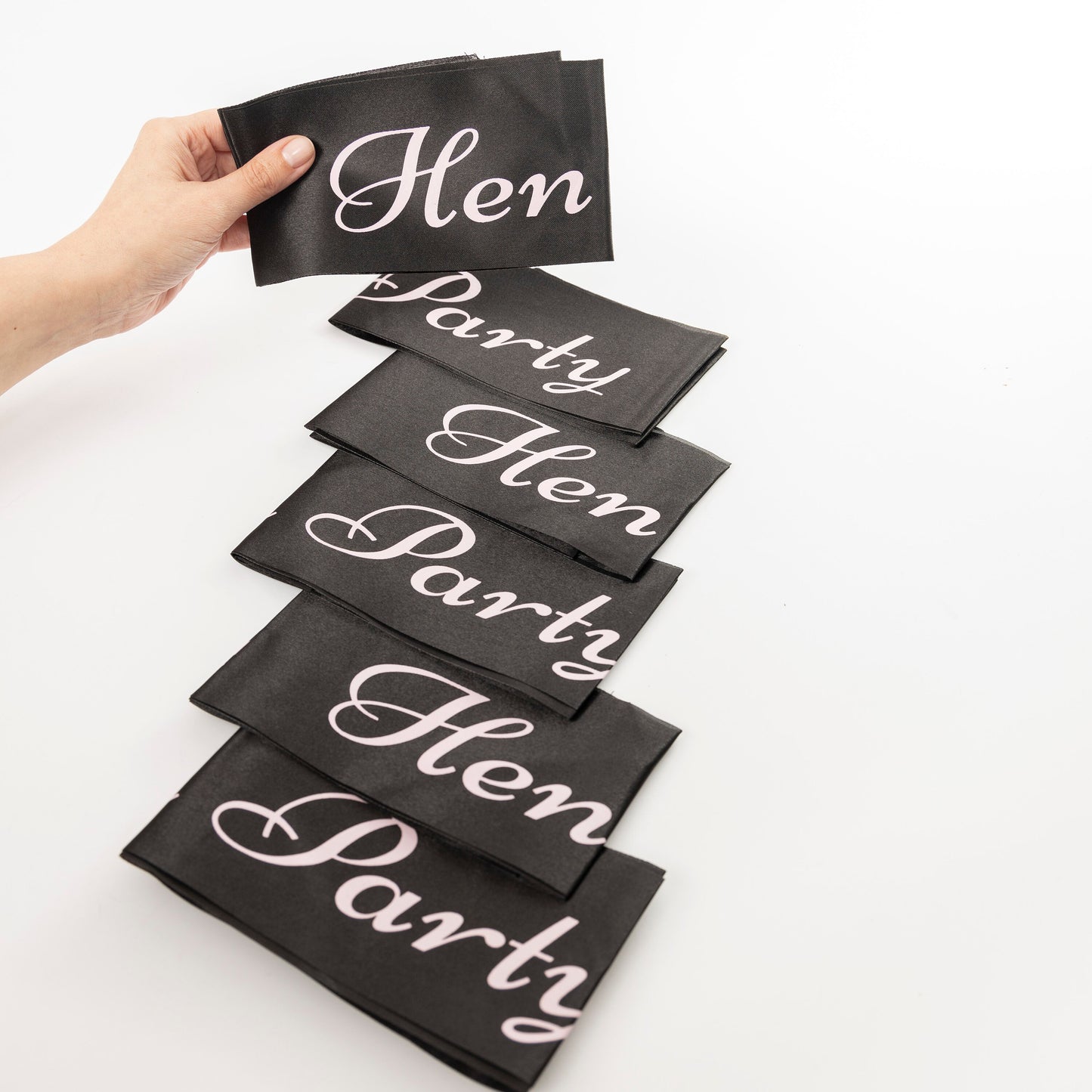 Hen Party Sashes Pink Black Rose Gold Glitter Hen Party Keechi & co.