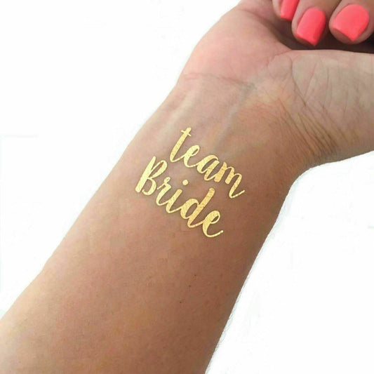 18 Team Bride Temporary tattoo pack Hen Party Bride To Be Tattoos Gold Foil Transfer Keechi & co.