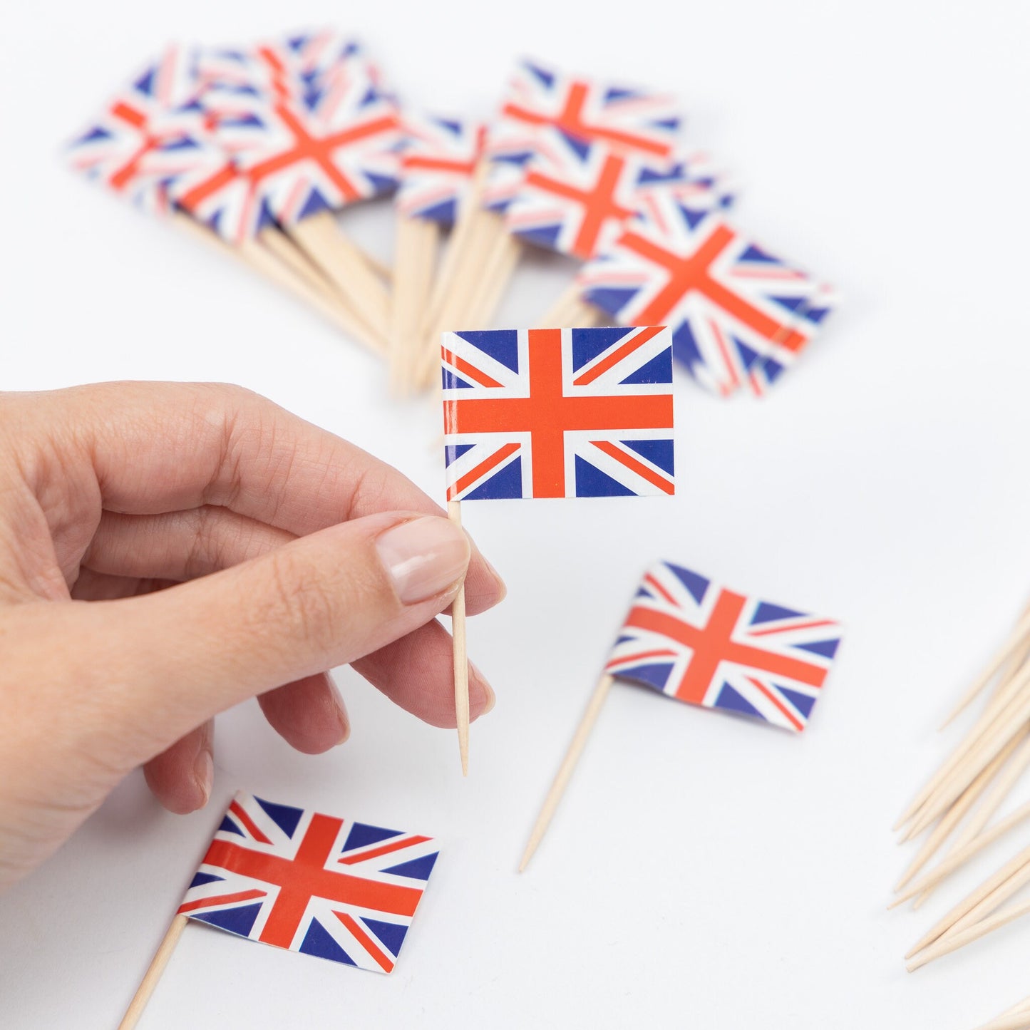 Union Jack Cocktail Sticks Flags Cake Topper Pick