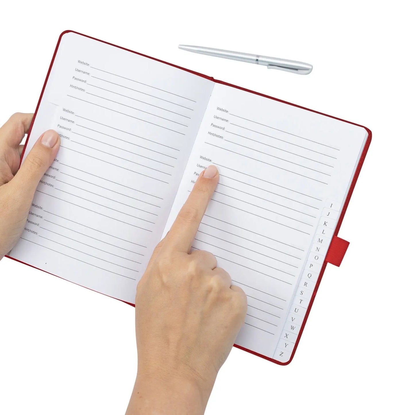 Ultimate Password & Username Organiser A-Z Index Tabbed Sections Red Hardcover Pen Included  Simplify and Secure Your Digital Life Keechi & co.