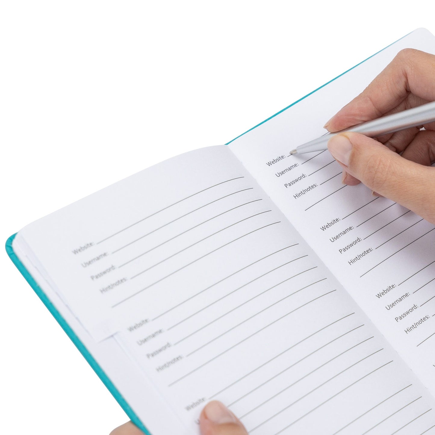 Password Username Book A-Z Index Tabs Hard Back Contact Book With Pen Turquoise