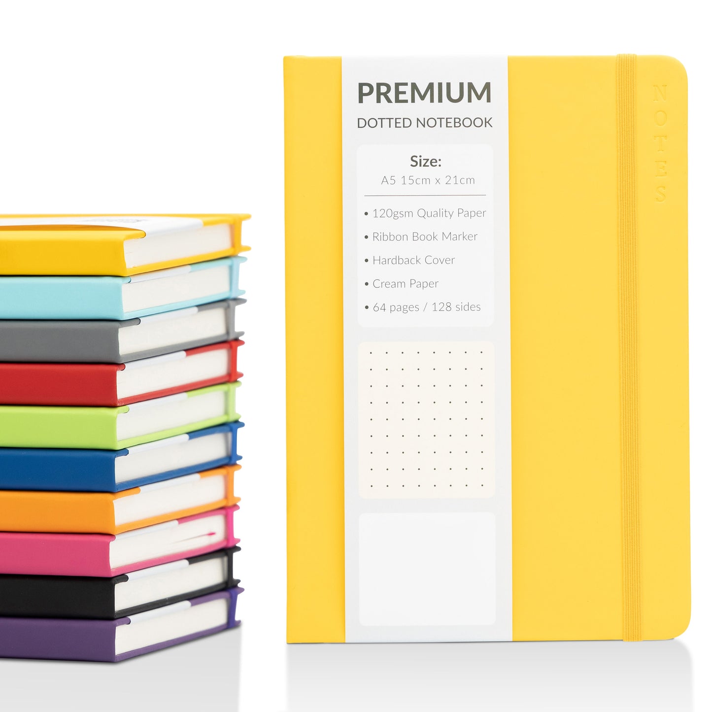 A5 Hardback Dotted Notebook Notepad Notes Diary Bullet Journal Premium Book