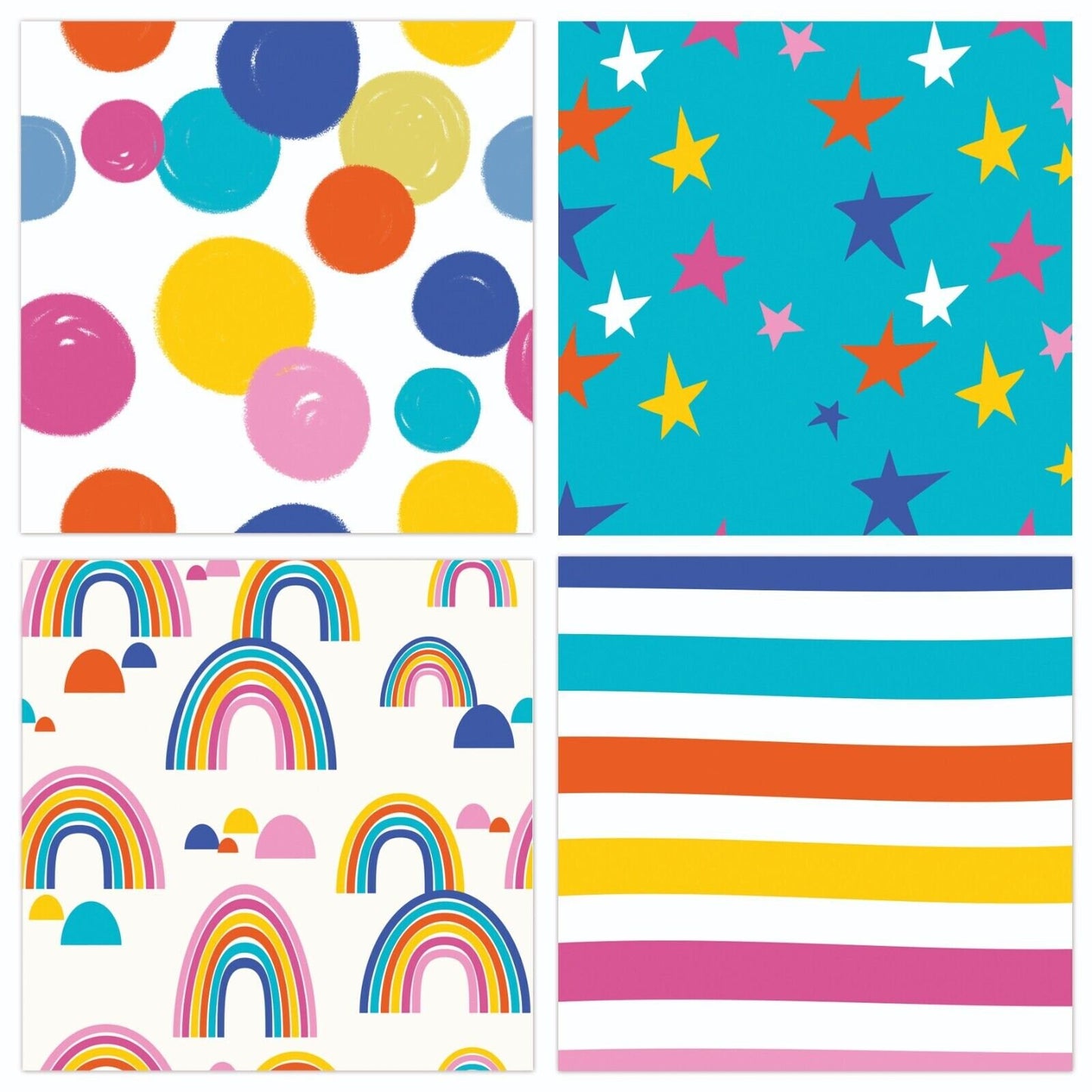 4 Rolls Gift Wrapping Paper Bright Unisex Happy Birthday 3M x 70cm Roll 12 Metre Keechi & co.