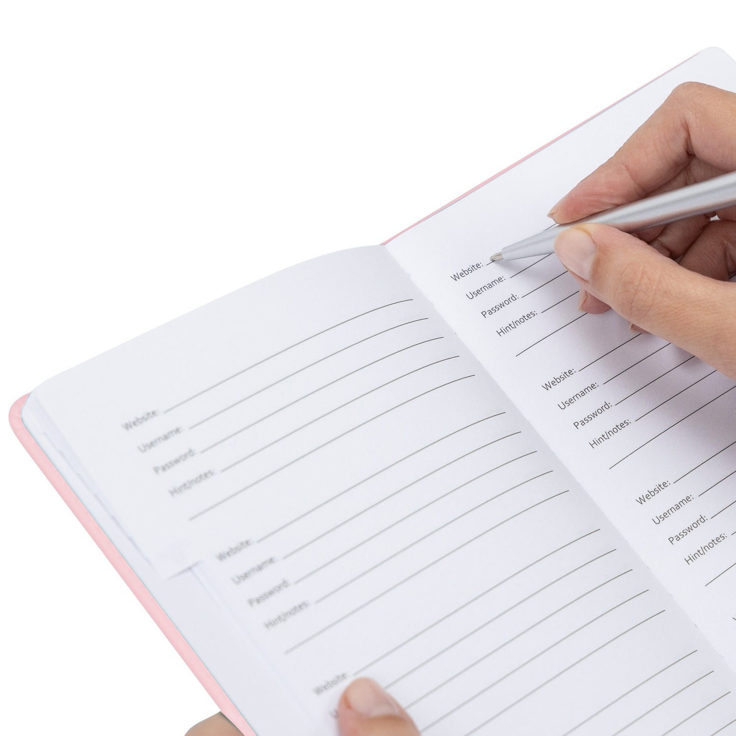 Password Username Book A-Z Index Hard Back A5 Contact Book pink With Pen