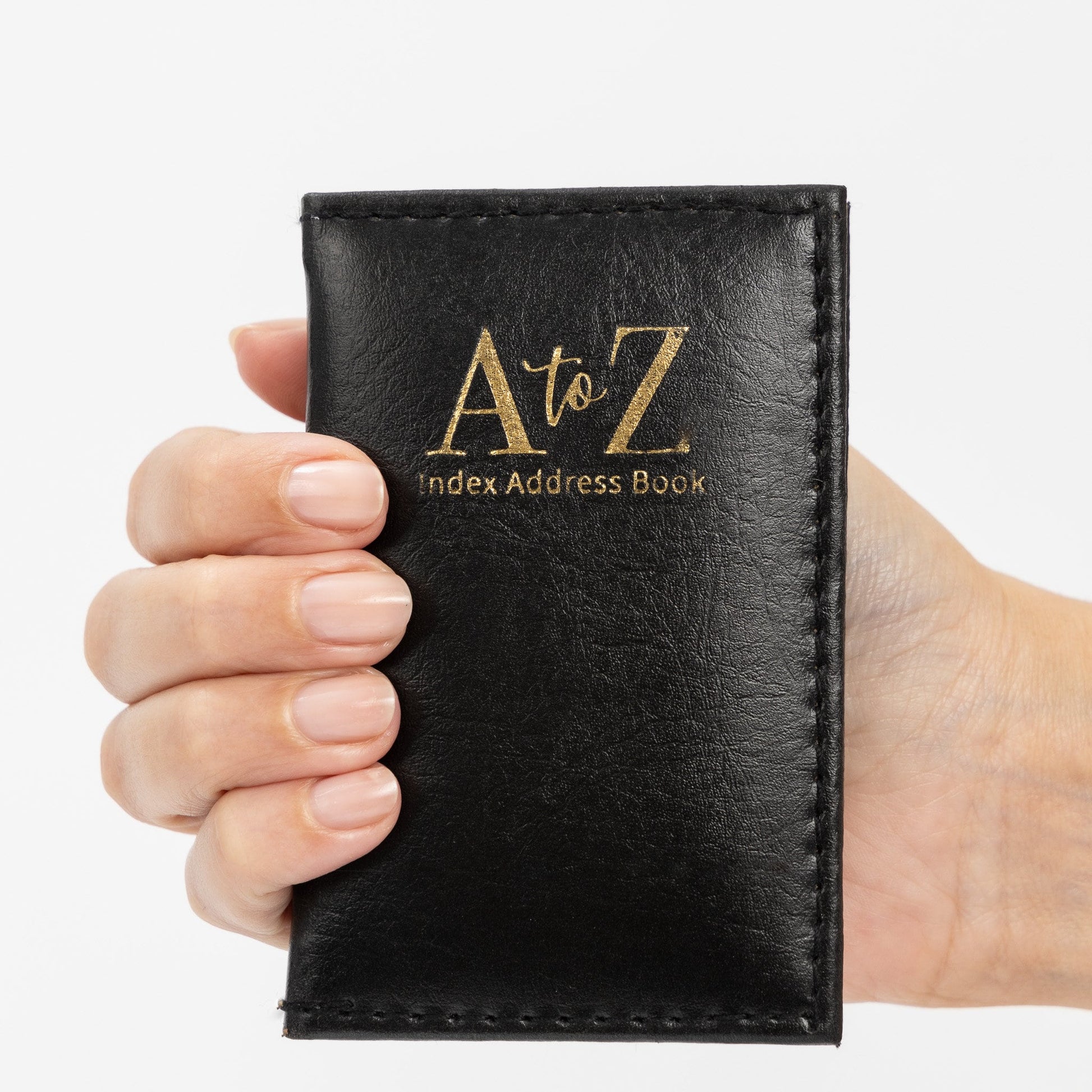 Index Address Book Leather Look Cover Executive Padded Small Sizes Notebook A-Z (Black) Keechi & co.