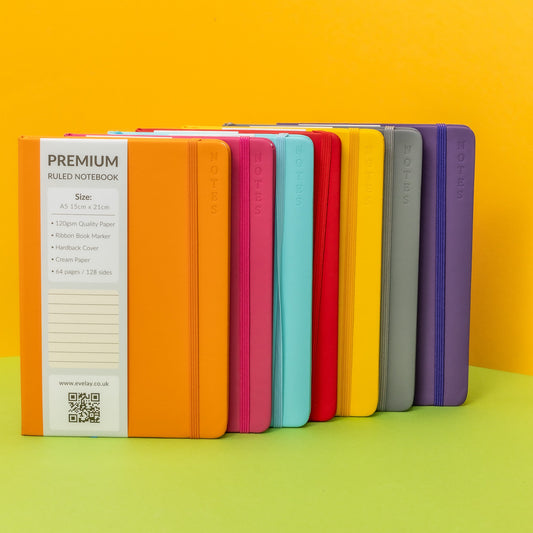 Blank A5 Hardback Ruled Notebook Notepad Notes Diary perfect for your self or as a gift 2023 or 2024 undated self Journaling Premium Book