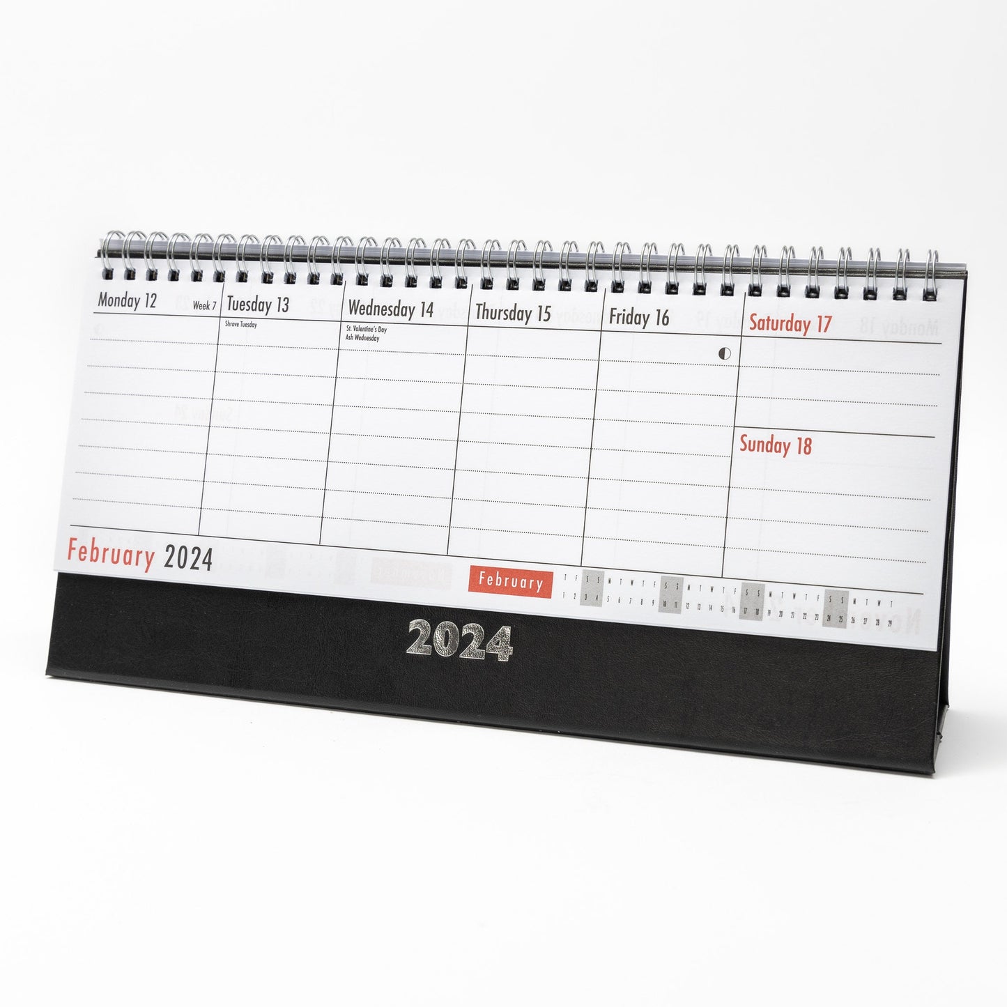 2024 Week To View Stand Up Desk Office Top Calendar Planner