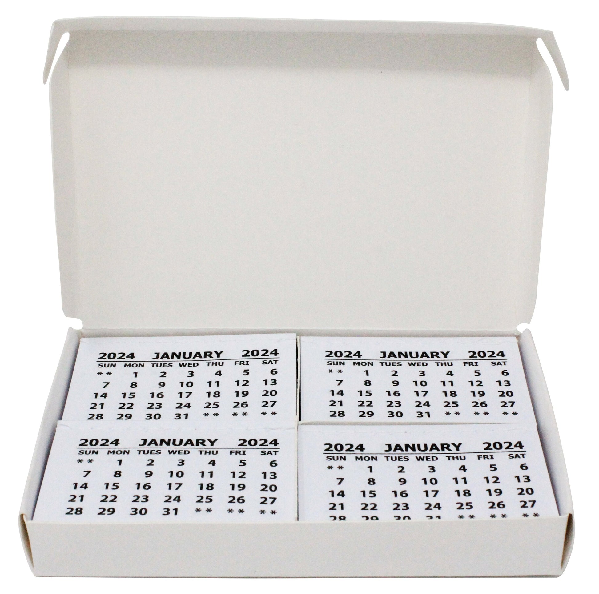 50 X 2024 Calendar Tabs  Insert White Mini Calendar Tear Off Pads Month To View Keechi & co.