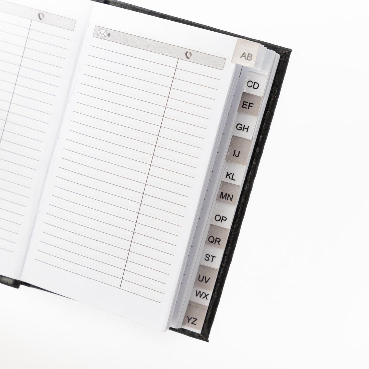 Index Address Book Leather Look Cover Executive Padded Small Sizes Notebook A-Z (Black)