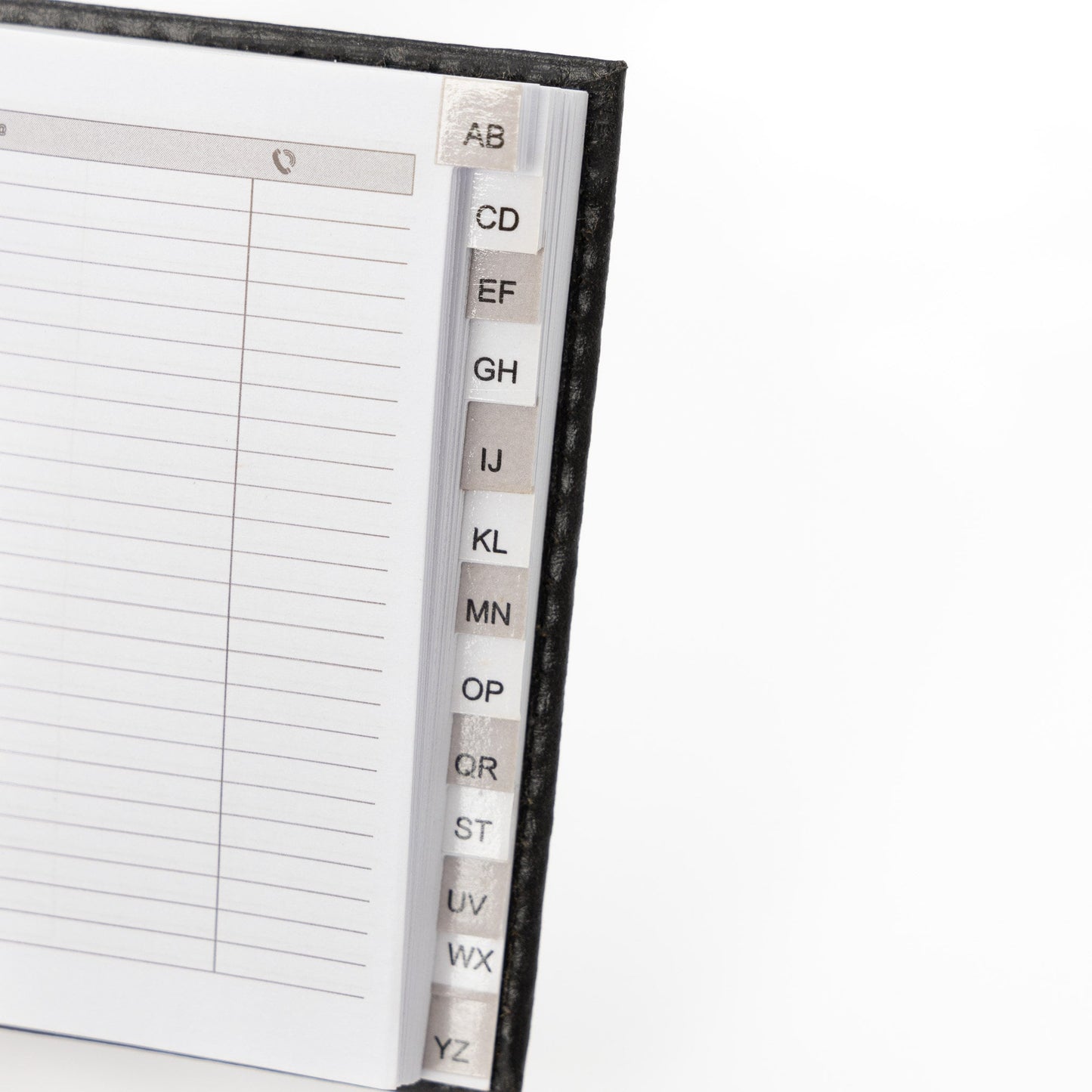 Index Address Book Leather Look Cover Executive Padded Small Sizes Notebook A-Z (Black)