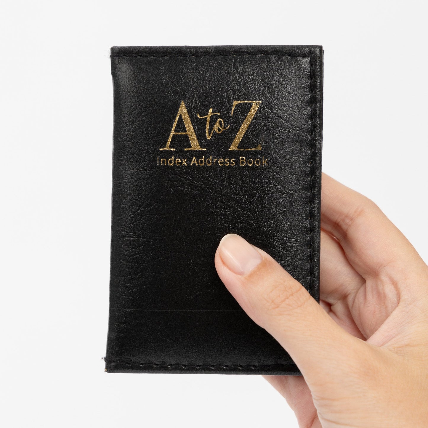 Index Address Book Leather Look Cover Executive Padded Small Sizes Notebook A-Z (Black) Keechi & co.