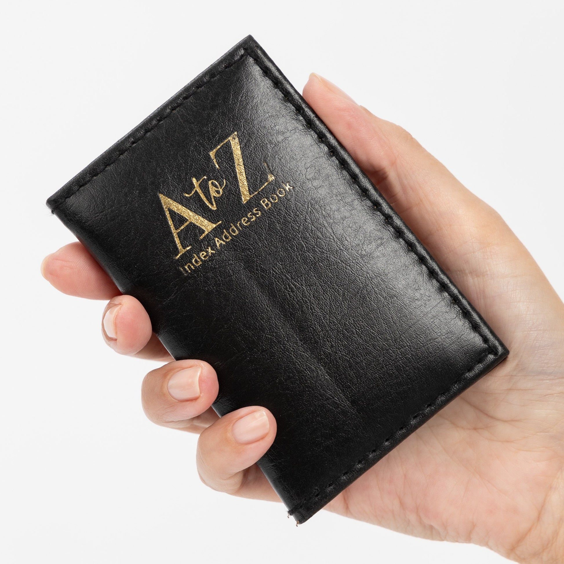 Index Address Book Leather Look Cover Executive Padded Small Sizes Notebook A-Z (Black) Keechi & co.