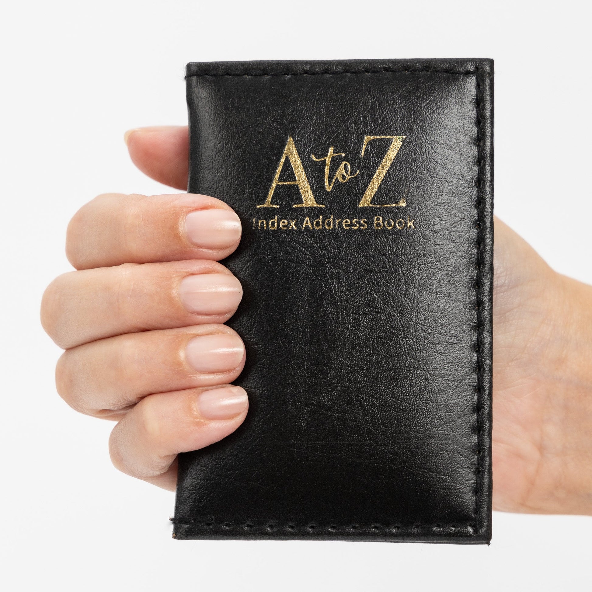 Index Address Book Leather Look Cover Executive Padded Small Sizes Notebook A-Z (Black) Keechi & co.