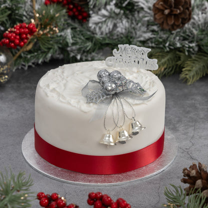 Christmas Cake Topper Set – Holly, Bells & Merry Christmas Sign – image 5